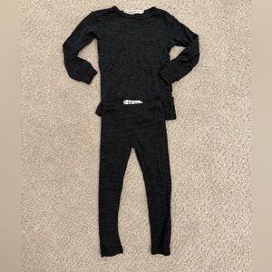 Simply Merino Cozy Charcoal 100% Merino Wool base Layer Knit Thermal Set